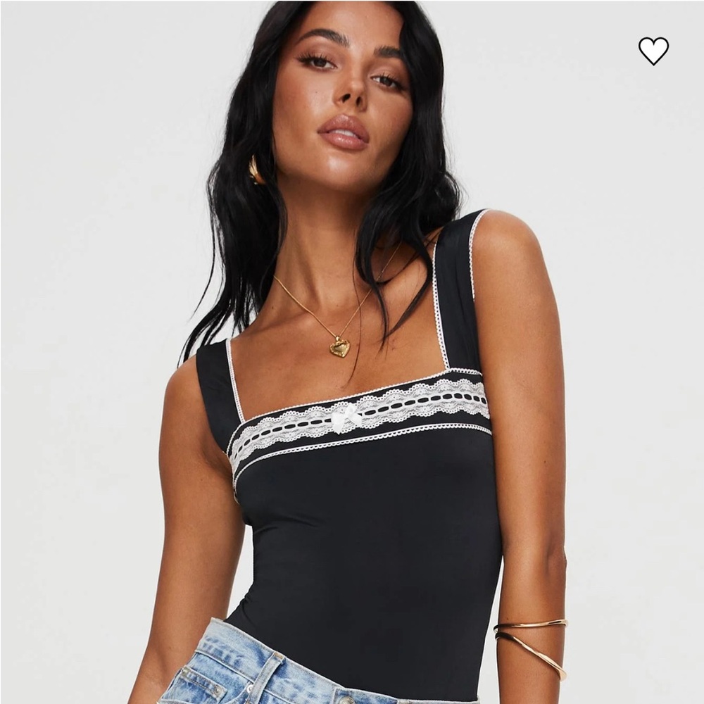 Princess Polly Black and White Lace Bodysuit